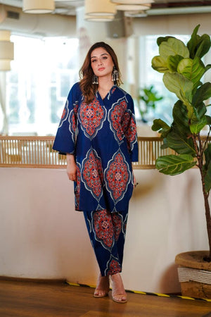 Azure Blue Cotton Co-Ord Set