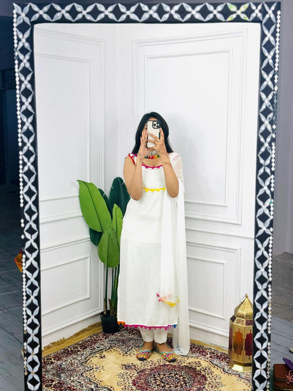 Holi Special Kurta Pant And Duptta 3 Pc Sets