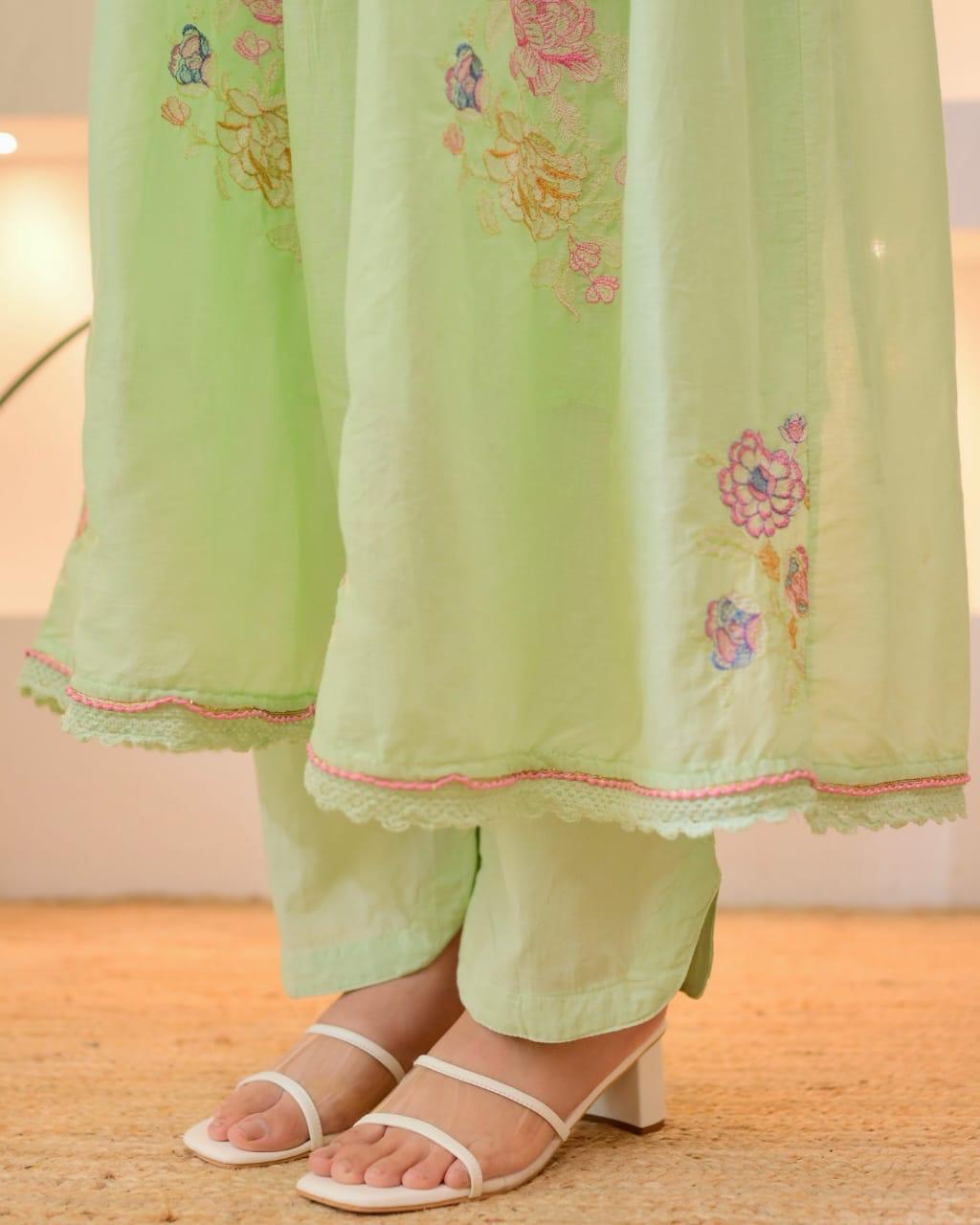 Cotton Taj Embroidered Suit Set with Dupatta | Nayu Fashions