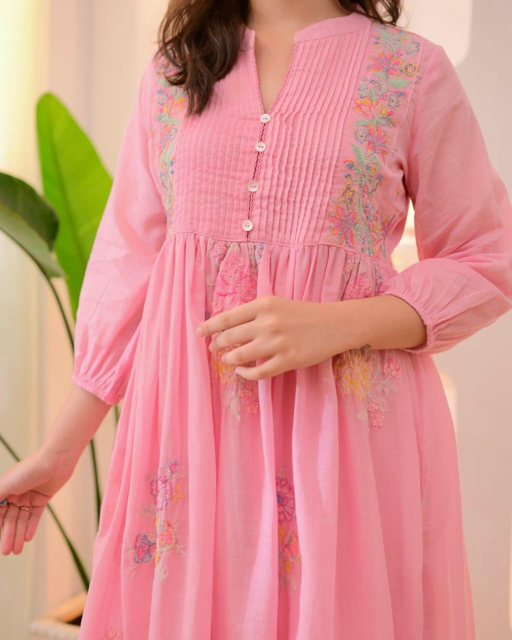 Cotton Taj Embroidered Suit Set with Dupatta | Nayu Fashions